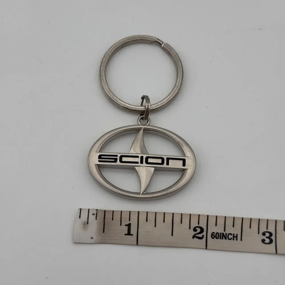 Scion Keychain Key Ring Car Logo Metal Silver Vintage Auto Accessory Gift